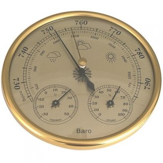 Барометр ТНВ 9392 золото 3в1 Барометр, гигрометр, термометр