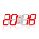 Часы LED 3D CLOCK Белые с красными цифрами	