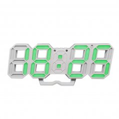 Часы VST-883 белые с зеленой подсветкой