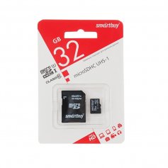 Карта памяти SmartBuy microSDHC UHS-1 Class 10 32GB + SD adapter