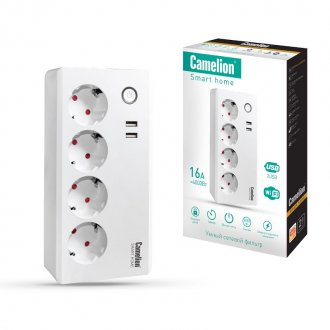 Умный сетевой фильтр Camelion Smart Home SPS/SH/4х1,5/USB/WIFI