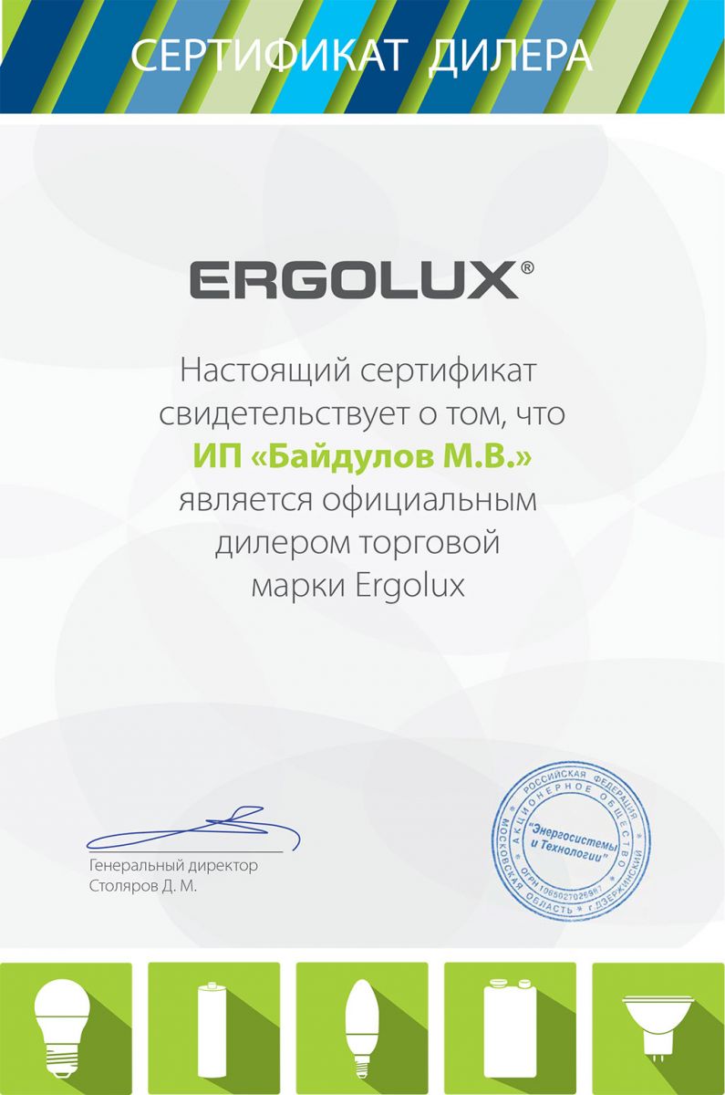 Сертификат Ergolux