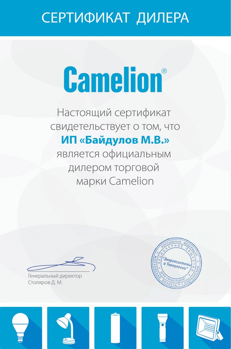 Сертификат Camelion